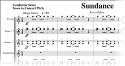 Sundance score sample page